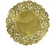Garcia de Pou 100 unité Ronde napperons, 16.5 cm, Litos en métal, Doré, 16.5 x 30 x 30 cm