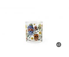Excelsa Skull Lot de 3 verres à eau, verre pressé