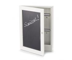 Zeller Cabinet clé 22x5x30cm en Bois, Noir/Blanc, 22 x 5 x 30 cm