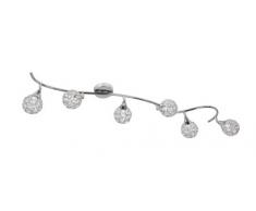 Oaks Lighting Lana Suspension semi-encastrÃ©e 6 lumiÃ¨res en forme de gouttes en cristal ChromÃ© poli