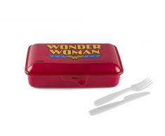 Excelsa Super Héros Boîte déjeuner Lunchbox Wonder Woman, Polypropylène, Rouge, cm 22 x 13