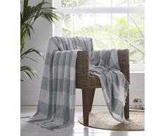 Portfolio Epsom Couvre-lit pour lit, Fauteuil, canapÃ©, Coton, Gris, 228 x 250 cm