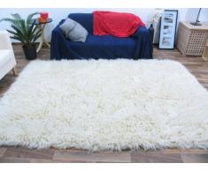 Flokati Tapis Naturel 3000 Style grec Tapis en laine à poils longs, Laine, naturel, 110 cm x 110 cm