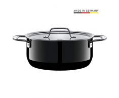 Silit Zeno Black Faitout 24 cm avec Couvercle en métal, marmite 4,4 L, céramique Fonctionnelle Silargan Noir