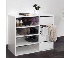 INSIDE Meuble à chaussures MIRAGE 4 tiroirs blanc