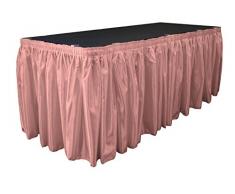 La Mariée Jupe de Table en Lin avec 10 l-Clips, Satin, Dusty Rose, 21 cm x 29 , Lot de 11
