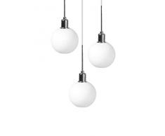 SP Light and Design Diva Suspension triple Structure Chrome, Verre Blanc Lampe Ã suspension 4 W