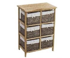 Dcasa Commode en Bois 6 tiroirs Rangement de dÃ©corations Festivales Articles pour la Maison Unisexe Adulte, Couleur Unique