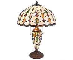 Lumilamp Tiffany Lampe de Table Buro Verre 40 x 60 cm