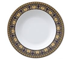Versace Medusa Assiette Creuse, Porcelaine, Bleu, 22Â cm