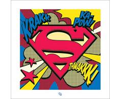 Superman (Pop Art Shield) 40 x 40 cm Toile Imprimée
