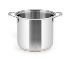 H&H cuivre Faitout 2Â poignÃ©es, Acier Inoxydable, Gris