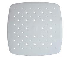 RIDDER Tapis de Douche 100% Caoutchouc synthétique (TPE = élastomère thermoplastique), Blanc, env. 51 x 51 cm.