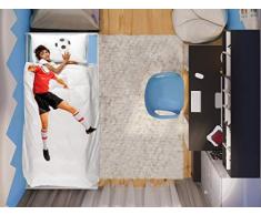 Italian Bed Linen Parure de lit Enfant numérique 1 Place 1 Posto Calciatore Rosso