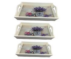 GMMH ELBMÃBEL Lavande Lot dE 3 aM 47-4 bETTTABLETT Plateau dE pRÃSENTATION en Bois avec Plateau