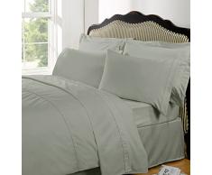highams Luxueux Lit Drap, 100% coton Ã©gyptien, argent, King