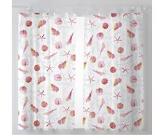 Martina Home Coquillages Pack de Rideaux Voilage pour Cuisine, Tissu, Fuchsia, 29Â x 2Â x 38Â cm, Lot de 2