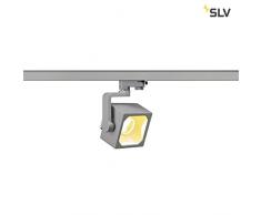 EURO CUBE spot. gris argent. LED 3000K. 90Â°. IRC 90. adaptateur 3 all inclus