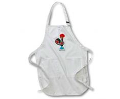 3dRose The Black Portugais Coq ou Galo de Barcelos-Full Longueur Tablier, Blanc avec des Poches (APR 160659Â _ 1), 22Â par 76,2Â cm