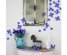 Walplus Violet 3D Fleurs Autocollants Amovible Auto-Adhésif Mural Art Stickers Vinyle Maison Décoration DIY Salon Chambre Bureau Décor Peint Enfants Chambre Cadeau,9 X 9 CM