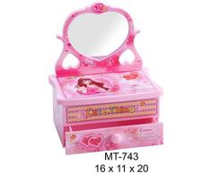 ROYMAR Boîte à Bijoux avec Miroir de Type Commode pour Armoire, Rangement, Ornements, Festivals, Articles pour la Maison, Unisexe, Adulte, Rose (Rose), Unique