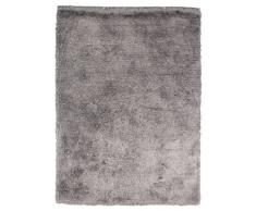 Un Amour de Tapis 13774 Imola Tapis Shaggy à Poil Long Polyester Argent/Gris 70 x 140 cm