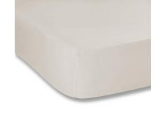 Bianca Plain Dyed Percale Drap-Housse lit 160, 100% aldodón, Naturel, 160 X 200Â