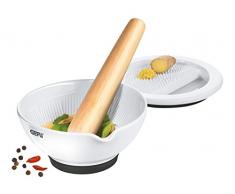 GEFU GE35340 Mortier Râpe, Céramique, Blanc, 14 x 14 x 6,5 cm