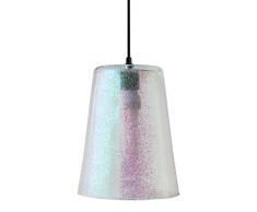 Tosel 14043 Suspension Glitter Cone 20X26 Verre 100 W E27 Argent/Vert/Rouge/Jaune