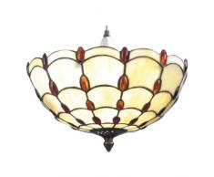 Loxton Lighting 35Â cm dÃ´me inversÃ© Homestyle Piercing Suspension, Verre, Amber/Beige, 31 x 34 cm