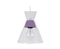 Tosel 16775 Suspension 1 Lumière, Verre/, E27, 40 W, Transparent, 20 x 80 cm