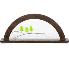 KWO Olbernhau 75894 chêne Couleur chêne avec bougeoir en Verre Vert Sapin» 79 x 14 x 35 cm