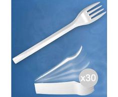 Aristea Set 30Â 100Â fourchettes Couverts 793546Â en Plastique pour Pique-Nique, Multicolore, Unique