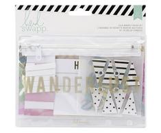 American Crafts Kit de Pochette Classeur à Anneaux marché aux puces mémoire en Plastique 27 Pieces-Wanderlust