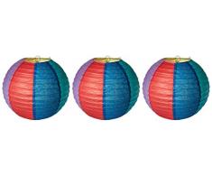 amscan International Lot de 24 lanternes Rondes en Papier-Arc-en-Ciel