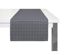 M.A.D. Adam Graphic Ventus Light Chemin de Table, Coton Bio, Indigo, 50Â x 150Â cm