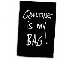 3dRose Sac Cadeau Amusant Quilter/Texte Noir Drap de lit avec ce Qui la Rend, Blanc, 15Â x 55,9Â cm