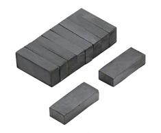 Magnet Expert® F25106F-10 25 x 10 x 6 mm épais Y30BH Aimant en Ferrite - 0,8 kg de Traction (Pack de 10), Métal, Argent, 15x10x3 cm