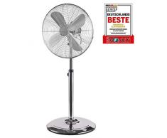 PROFICARE PC VL 3064 MS - Ventilateur sur pied - 50 W - Hauteur réglable - 40 cm - 3 vitesses - 4 niveaux (0-1-2-3) - Silencieux - Chrome