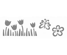 KREUL b755Â âÂ Fixe Design Pochoir Fleurs, Autocollant, 13Â x 40Â cm