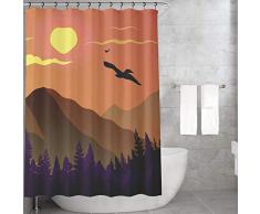 Bonamaison Rideau de Douche en Polyester Multicolore 155 x 220 cm
