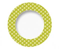 Excelsa Enjoy Plat Fruits Marguerite, Porcelaine, Vert, 21Â x 21Â x 1,5Â cm