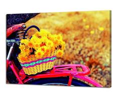 Pintdecor Panier Fleuri Panneau Lumineux, Bois de Sapin, Jaune, 100Â x 70Â x 4.5Â cm