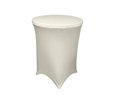 La Housse de Rond en Lin pour Barre Haute Table de Cocktail, Blanc, 76.2 x 91.44 x 0.4 cm