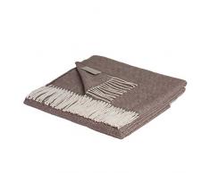 LANEROSSI Valeria Plaid, Coton mÃ©langÃ©, Beige, 130Â x 170Â x 1,5Â cm