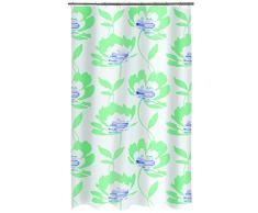 Spirella PEVA-Duschvorhang Blossom Green 180x200 cm Rideau de Douche, Plastique, Vert, 180 x 200 cm