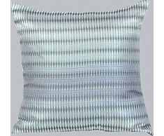 HomeMaison Coussin Jacquard Ã Rayures, Polyester, Bleu, 40x40 cm