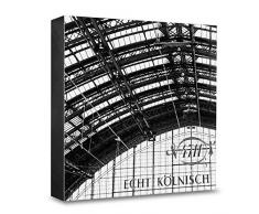 COGNOSCO HG-K104 Tableau Mural en Bois avec Photo darchitecture Cologne Principale en Bois Noir/Blanc 15 x 15 cm