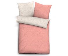 Biberna 0068576 Parure de lit en Satin avec taie doreiller Coton Rose Clair 1 Housse de Couette 135 x 200 cm et 1 taie doreiller 80 x 80 cm