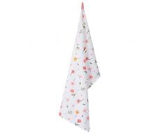 Clayre & Eef ASD42C Torchon de Cuisine Rose/Orange/Blanc/Fleurs romantiques 100% Coton 50 x 85 cm